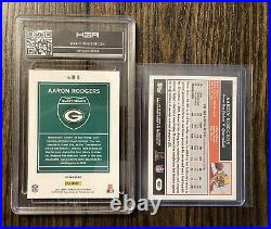 AARON RODGERS 2 Card Lot 2020 Optic Downtown HGA 9.5 GEM MT & 2005 Topps Rookie