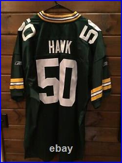 AJ Hawk #50 Green Bay Packers Reebok Players STITCHED NFL Green Jersey Size 58