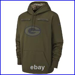 AUTHENTIC Nike Green Bay Packers Men's NFL Salute to Service Hoodie Olive Green