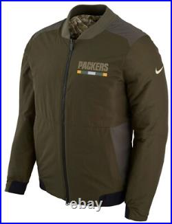 AUTHENTIC Nike Green Bay Packers Mens Salute to Service Reversible Bomber Jacket