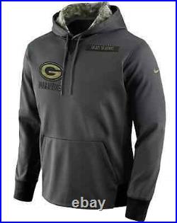 AUTHENTIC Nike Green Bay Packers Salute to Service Club Pullover Sideline Hoodie