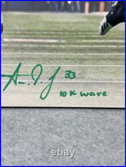 Aaron Jones Autographed Green Bay Packers 10K Wave 16x24 Canvas JSA COA