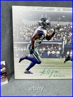 Aaron Jones Autographed Green Bay Packers 10K Wave 16x24 Canvas JSA COA