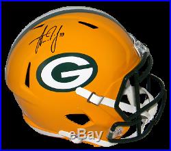 Aaron Jones Autographed Signed Green Bay Packers Full Size Speed Helmet Jsa
