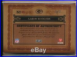 Aaron Rodgers 1/1 Auto Game Used Jersey SHIELD Packers 2006 National Treasures