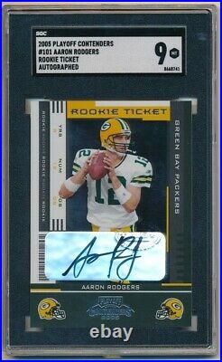 Aaron Rodgers 2005 Playoff Contenders Rc Rookie Autograph Sp Auto Sgc 9 Mint