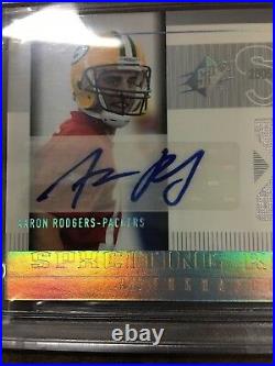 Aaron Rodgers 2005 SPX RC AUTO JERSEY BGS 8.5 MINT+ WITH 10 AUTO