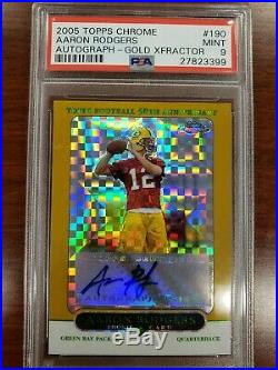 Aaron Rodgers 2005 Topps Chrome Gold XFractor Autograph RC PSA 9