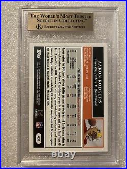 Aaron Rodgers 2005 Topps Green Bay Packers Rookie RC Card #431 BGS 9.5 Gem Mint