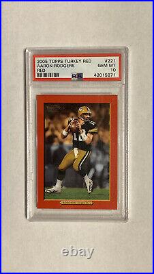 Aaron Rodgers 2005 Topps Turkey Red Rookie Card No. 221 Low Pop (13) PSA 10