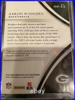 Aaron Rodgers 2015 Panini Immaculate Collection Patch Auto 4/10 Packers