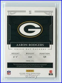 Aaron Rodgers 2016 National Treasures Retro RPA Patch Auto Autograph /10 Packers