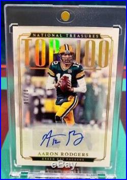 Aaron Rodgers 2018 National Treasures Top 100 Auto Autograph Packers #/10