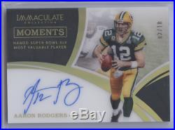 Aaron Rodgers 2018 Panini Immaculate Moments Auto /10 Packers