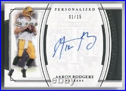 Aaron Rodgers 2019 National Treasures Personalized Auto Autograph 01/15 Packers