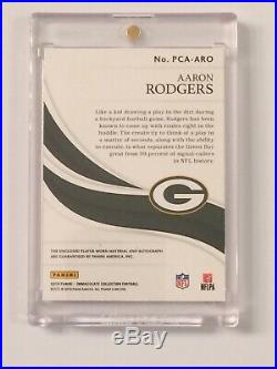 Aaron Rodgers 2019 Panini Immaculate Triple Relic ON CARD Auto # 4/10 Packers