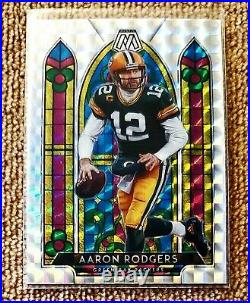 Aaron Rodgers 2020 Panini Mosaic SSP Stained Glass Silver Prizm Packers MINT