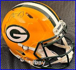Aaron Rodgers Autographed Green Bay Packers Speed Authentic Helmet Fanatics