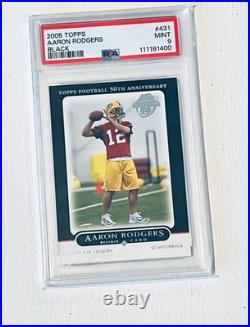 Aaron Rodgers Black RC 2005 Topps #431 PSA 9 Green Bay Packers Rookie