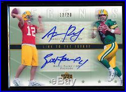 Aaron Rodgers & Brett Favre 2005 Ud Legends Auto 12/20 Rc Jersey Number Packers