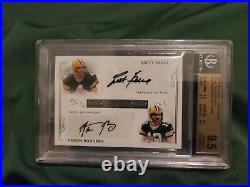Aaron Rodgers Brett Favre 2017 National Treasures Dual Auto 4/10 BGS 9.5 with 10