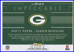 Aaron Rodgers & Brett Favre 2019 Impeccable Silver Bar SSP Case Hit /20 Packers