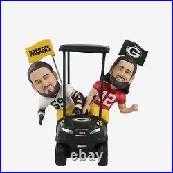 Aaron Rodgers & David Bakhtiari Green Bay Packers Golf Cart Bobblehead NFL
