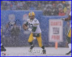 Aaron Rodgers Green Bay Packers Autographed 16 x 20 Snow Photograph