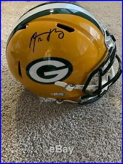 Aaron Rodgers Green Bay Packers Signed Riddell Speed Replica Helmet Fanatics COA