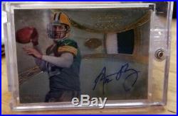 Aaron Rodgers Packers 2013 Topp Five Star 2 Clr Patch Auto On Card 22/40