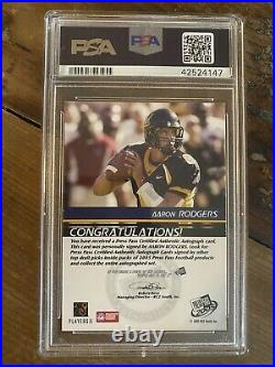 Aaron Rodgers Press Pass SE Class Of 2005 Auto Bronze PSA 9 Green Bay Packers