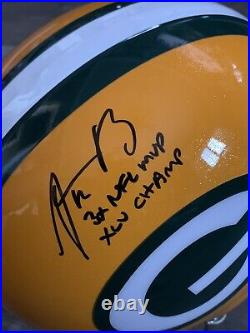Aaron Rodgers Signed Authentic Green Bay Packers VSR4 Helmet With Inscriptions