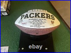 Aaron Rodgers Signed Green Bay Packers Football With Glass Case And COA