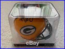 Aaron Rodgers Signed Green Bay Packers Riddell Mini Helmet IGA COA