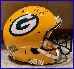 Aaron Rodgers Signed SB XLV Game Issued Model Pro Packers NFL Game Helmet COA