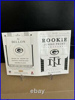 Aj Dillon 2020 Panini National Treasures Rpa Patch Auto Booklet /99 Packers
