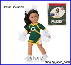 American Girl X NFL Green Bay Packers Cheer Uniform 4 18 Dolls Cheerleader NEW
