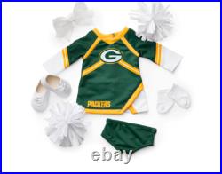 American Girl X NFL Green Bay Packers Cheer Uniform 4 18 Dolls Cheerleader NEW