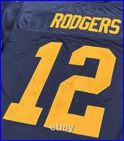 Authentic Aaron Rodgers #12 Green Bay Packers 1929 Throwback Reebok Jersey 46