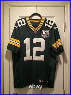 Authentic Aaron Rodgers Green Bay Packers 100th Nike Elite Jersey Mens S G1N