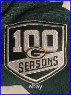Authentic Aaron Rodgers Green Bay Packers 100th Nike Elite Jersey Mens S G1N