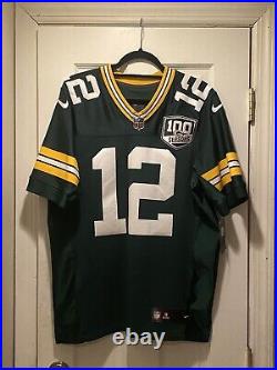 Authentic Aaron Rodgers Green Bay Packers 100th Nike Elite Jersey Mens Size 40