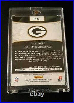 B2 Brett Favre Auto Autograph Green Bay Packers Vikings SP Panini Football Card