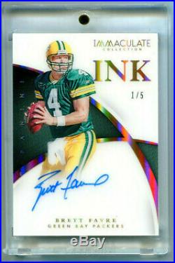 BRETT FAVRE 2015 Panini Immaculate Collection Ink Gold Auto Autograph HOF SP 1/5