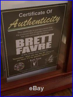 BRETT FAVRE MVP Autographed NFL Full Size Helmet In Display Case, COA, Photo