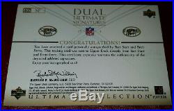 Bart Starr Brett Favre 2003 Ultimate Auto Gold /10 Dual Autograph Upper Deck Sp