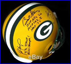 Bart Starr Brett Favre Aaron Rodgers Signed Full Size Helmet Packers PSA/DNA