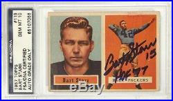 Bart Starr Hof 77 Signed 1957 Topps Rookie Card Rc #119 Psa Graded 10 Autograph