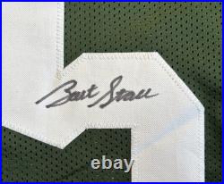 Bart Starr Signed Green Bay Packers Custom Football Jersey COA- Size XL
