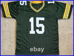 Bart Starr Signed Green Bay Packers Custom Football Jersey COA- Size XL